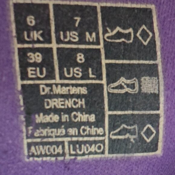 Dr. Martens DRENCH Wellington Wellies - Purple Rubber Boots – Size 8 - Picture 12 of 12